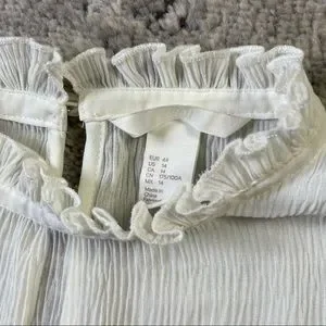 Blouse Femme H&M En Dentelle Ivoire à Manches Longues - Taille 10 - Très Bon État Occasion